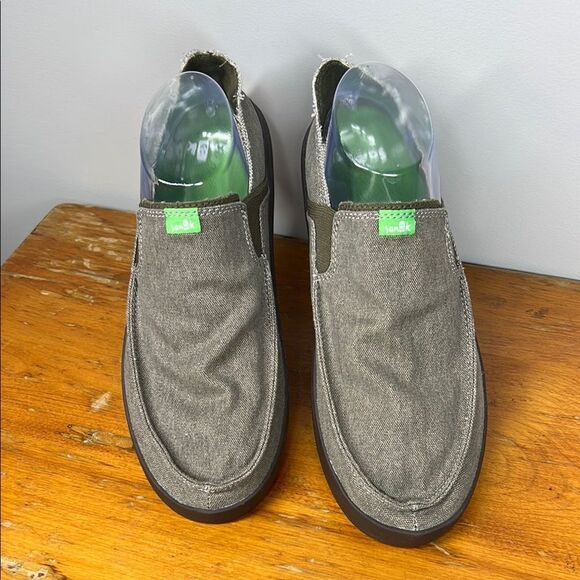 Sanuk Gray Loafers with Collapsible Heel and Quilted Design - Picture 4 of 7